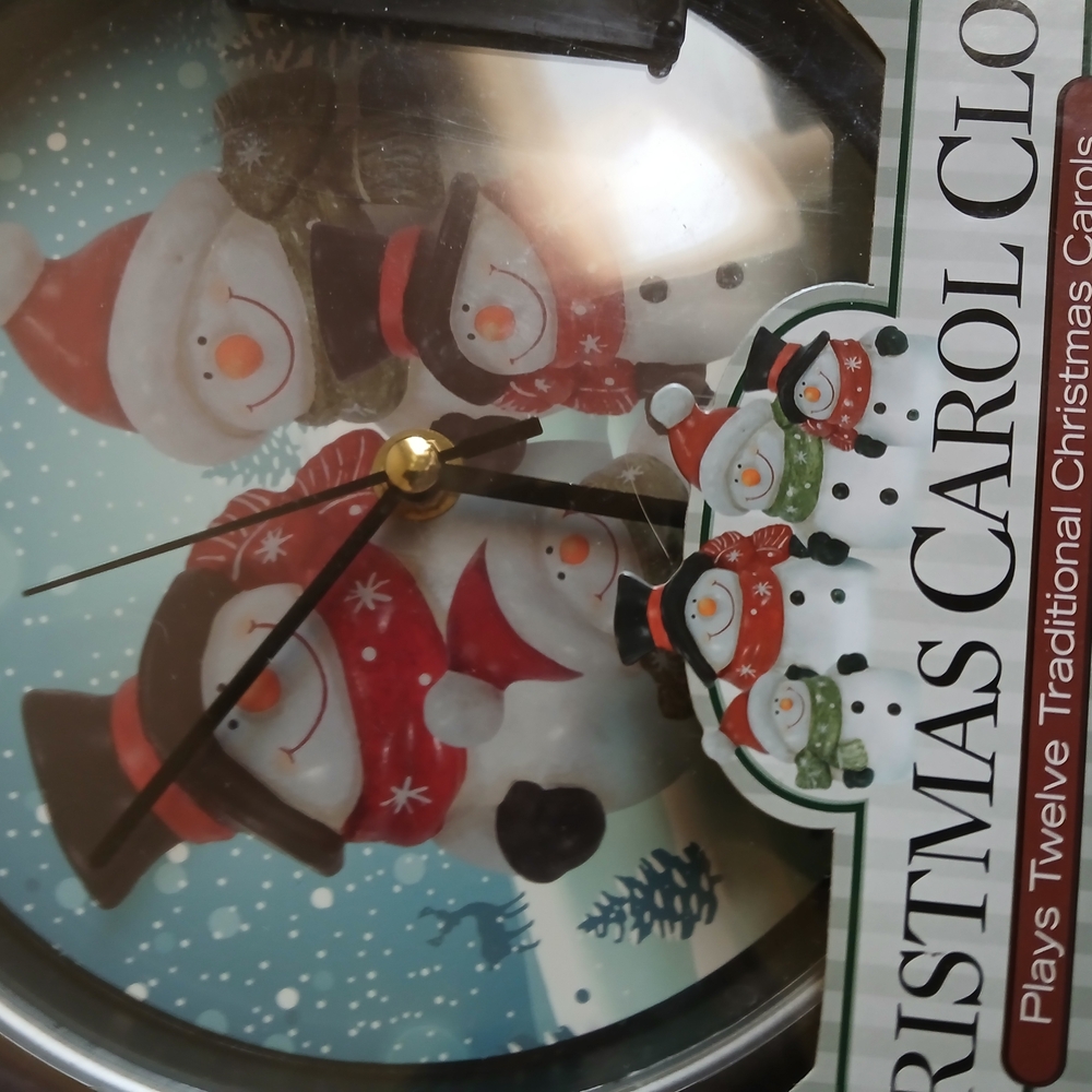 Snowman Christmas Carol Clock
